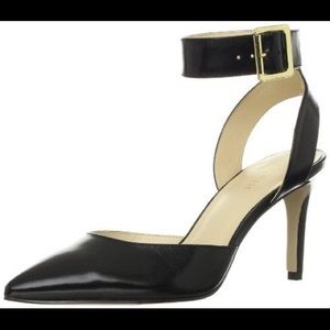 Black Leather Callen Pumps